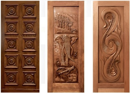 Wood carved door
